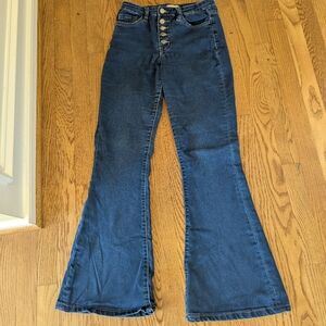Altar'd State Women's Bootcut Size 4 Blue Denim Jeans Button Up Western Cowgirl